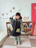 G.DUCKKIDS小黃鴨兒童睡衣冬款珊瑚絨套裝三層夾棉女童加絨加厚保暖寶寶家居 灰色 110 cm 曬單實(shí)拍圖
