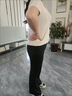 金日滿夏季2025新款寬松POLO領(lǐng)針織開衫女裝翻領(lǐng)設(shè)計短袖T恤上衣薄 燕麥色 均碼 （建議90-120斤） 曬單實拍圖