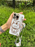 兔子適用蘋:果15手機(jī)保護(hù)殼補(bǔ)妝鏡支架6PLus新款iPhoneXs可愛13 直邊電鍍-亮金-【兔比兔鏡子支架】打孔+G21時(shí)鐘 iPhone:15:Pro 曬單實(shí)拍圖