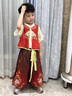 G.DUCKKIDS小黃鴨童裝哪吒衣服女童套裝夏季兒童漢服女孩短袖長褲六一演出服 紅色套裝 100 尺碼2~3歲【90-100cm】cm 曬單實拍圖