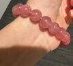亞梵尼收藏級天然草莓晶手鏈女款粉晶桃花石手串送女友送老婆生日禮物 【遇良緣】粉透款-天然草莓晶12mm 曬單實(shí)拍圖
