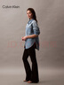 Calvin KleinJeans25春秋女士美式復古懷舊微彈ck高腰喇叭褲牛仔褲47B948G CLT-牛仔黑 26 曬單實(shí)拍圖