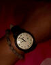 歌迪（GEDI）簡(jiǎn)約韓版女表復古高級感圓形皮帶表石英女士百搭手表 玫殼白盤(pán)紅帶 曬單實(shí)拍圖