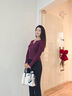 CharisKitty包包女款2025年手提包女真皮單肩包媽媽通勤斜挎包七夕情人節禮物 米白色 曬單實(shí)拍圖