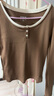 森馬（Semir）長(cháng)袖T恤女短款撞色打底衫簡(jiǎn)約風(fēng)秋季假兩件修身衣服101524101005 曬單實(shí)拍圖