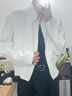 安初夏cleanfit美式短款外套男感痞帥春秋中性風(fēng)穿搭行政夾克男套裝 三件套【白色+德絨黑長(cháng)袖+黑西褲 L 曬單實(shí)拍圖