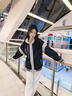棉致拼色棒球服外套女春秋2025新款學(xué)院風(fēng)休閑寬松開(kāi)衫 藏青色 (高品質(zhì)) [春秋 薄款 L 110-135斤 曬單實(shí)拍圖