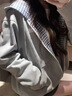 吉閑 甜酷拼格連帽衛衣女2025秋冬新款情侶慵懶風(fēng)開(kāi)衫個(gè)性外套潮上衣 灰色 M 曬單實(shí)拍圖