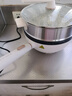 美的（Midea）電炒鍋 電火鍋 電蒸鍋 電煮鍋 家用多用途炒菜專(zhuān)用鍋 4L一體電熱鍋不粘鍋 HGE2811B 配蒸籠木鏟 曬單實(shí)拍圖