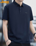 吉普（JEEP）冰絲速干短袖T恤男士polo衫夏季寬松涼感衣服男裝藏青拼深墨綠3XL 曬單實(shí)拍圖
