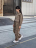 奧特曼童裝女童套裝春秋新款洋氣兒童衣服女孩時(shí)髦開(kāi)衫上衣工裝褲兩件套 軍咖 120 建議110-120cm6-7歲 曬單實(shí)拍圖