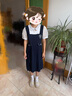 童話課堂女童夏季連衣裙學院風2025新款洋氣兒童背帶裙夏款裙子女大童夏裝 藏青色 170 建議身高155-165厘米左右 曬單實拍圖