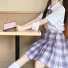 唐努烏（Tang Nu wu）【8件套】少女JK制服百褶格裙襯衫校服正半身學(xué)院風(fēng)短裙子女學(xué)生 芋泥蛋糕【套裝】 S 【75-90斤】 曬單實(shí)拍圖