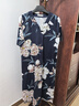 達爾麗睡裙女夏季純棉睡衣短袖V領(lǐng)寬松家居服優(yōu)雅牡丹印花國潮長款可外穿連衣裙 藍色T8202201-031 L 【建議體重100-120斤】 曬單實拍圖