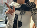 BIBK日本針織圍巾費爾島風(fēng)雙色提花披肩圍脖保暖秋冬旅游氛圍感圍脖 紅色 曬單實拍圖