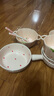 草莓陶瓷碗勺家用高顏值米飯碗少女心甜品碗釉下彩餐具套裝 【3件套】淺粉草莓手柄碗+碗+勺 曬單實(shí)拍圖