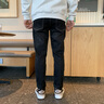 Lee Bradbury2025年春秋季水洗牛仔褲男士潮流印花休閑長(cháng)褲中腰錐形小腳哈倫褲 黑色QBL6803 33 適合150-155斤 曬單實(shí)拍圖
