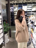 蕓蕁外套女水貂絨毛衣日系復古開(kāi)衫秋冬新款慵懶風(fēng)寬松針織衫外穿上衣 駝色 S 曬單實(shí)拍圖