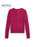 Polo Ralph Lauren 拉夫勞倫 女童 25秋絞花編結棉針織開(kāi)襟衫RL43352 650-玫粉色 L 曬單實(shí)拍圖