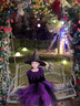 小咔衣濃萬圣節(jié)兒童服裝cosplay女童女巫表演公主裙女孩演出服吸血鬼惡魔 紫色+隨機帽子  120cm 曬單實拍圖