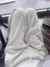 棉致美式直筒運(yùn)動休閑褲子女2025新款春秋季高腰顯瘦小個子兩穿衛(wèi)褲 K82白灰色【常規(guī)高品質(zhì)15.5】 L 100-120斤 曬單實(shí)拍圖