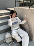 衣品元長袖t恤女潮流衣服女裝夏季新款2025女款t恤衫上衣半袖正肩罩衫 白色 均碼 （80-135斤） 曬單實拍圖