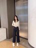 高端丹寧藍(lán)牛仔褲女秋季2025年新款高腰小個子九分直筒窄版闊腿褲 寶藍(lán)色-九分褲 【褲長92-95CM】 M (27) 【推薦96-105斤】 曬單實拍圖