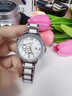 冠琴（GUANQIN）瑞士認證手表女輕奢鑲鉆石英表陶瓷表帶單日歷女表生日禮物送女友 銀殼鋼帶粉面/免費定制刻字 曬單實(shí)拍圖