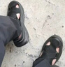 DIBOFEI涼鞋男2025新款夏季外穿開車兩用包頭運(yùn)動(dòng)沙灘男士洞洞涼拖鞋子男 黑色 40 (250mm) 曬單實(shí)拍圖