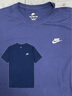 耐克（NIKE）官方男子刺繡柔軟純棉T恤秋季休閑輕便標準款舒適AR4999 410深藏青/(白) XL 曬單實(shí)拍圖