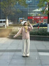 CS.LION粉色連帽毛衣外套女2025年春秋季新爆款慵懶通勤針織開(kāi)衫短款上衣 粉色  L 建議100-110斤 曬單實(shí)拍圖
