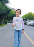 小豬班納女童長袖T恤秋款2025新款中大童透氣純棉上衣洋氣兒童插肩款秋裝 【純棉】淺紫/冰葡兔 140 曬單實拍圖