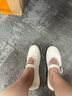 Bata羊皮書瑪麗珍女2025春通勤淺口娃娃鞋 圓頭米白35 曬單實(shí)拍圖