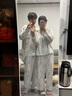 韓姿朵（Hanziduo）雙層紗布棉紗情侶睡衣女春秋款純棉麻長(cháng)袖夏泡泡紗嬰兒棉男家居服 3246男 2XL 曬單實(shí)拍圖