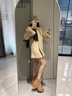CHERY KALLY【陳都靈同款】氣質(zhì)厚底馬丁靴女士2025款英倫風(fēng)真皮粗跟短靴子女 黃棕色【杜雨宸/阿麗亞同款】 37 曬單實(shí)拍圖