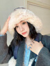 廣月藍冬季加絨帽子女加絨加厚保暖針織帽蒙古護耳毛線(xiàn)帽大頭圍雙層 提花三球【卡藍色】 曬單實(shí)拍圖