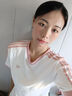 阿迪達(dá)斯 （adidas）女子時尚運動風(fēng)褶邊三葉草舒適經(jīng)典柔軟短袖T恤 KC8821 M 曬單實拍圖