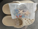 名創(chuàng)優(yōu)品（MINISO）洞洞鞋男女夏季外穿涼鞋防滑厚底踩屎感包頭涼拖鞋 卡其+海洋星星 曬單實拍圖