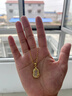 老鳳祥福祿玉髓吊墜女足銀葫蘆項(xiàng)鏈純銀黃金色七夕情人節(jié)生日禮物送女友 項(xiàng)鏈*金/免費(fèi)代寫賀卡*定制刻字 曬單實(shí)拍圖