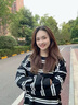 秋冬條紋顯瘦衛(wèi)衣女高級感小眾圓領(lǐng)寬松oversize慵懶風(fēng)遮屁股上衣 黑白條紋 M 【80-100斤】 曬單實拍圖