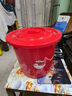大號塑料水桶紅桶塑料桶洗衣手提桶拖把洗澡水桶熟膠大紅色 紅色有蓋25L 曬單實(shí)拍圖