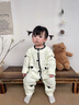 班喜迪嬰兒衣服秋裝嬰幼兒連體衣女寶寶外出爬服春秋季針織毛衣公主哈衣 米色 90cm 曬單實(shí)拍圖