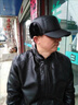 JEEP中老年皮帽男冬加絨折疊護(hù)耳帽加厚大頭圍棒球帽爺爺爸爸帽防風(fēng)寒 黑色【加絨加厚】 曬單實(shí)拍圖