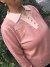 恒源祥2025新款洋氣媽媽秋裝毛衣中年婦女春秋長袖針織衫50歲中老年上衣 桔粉色 M (建議85-100斤) 曬單實拍圖