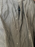 無(wú)印良品（MUJI）Labo 女式 桑蠶絲混 束腰長(cháng)上衣 襯衫 外套 秋冬季款AF033C4A 淺灰色條紋 S (155/80A) 曬單實(shí)拍圖