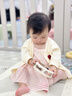 湯尼倍兒嬰兒春秋季小外套長(zhǎng)袖純色上衣男女寶寶換季開(kāi)衫外穿衣服 米黃色 73 cm 曬單實(shí)拍圖