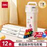 得力（deli）12色食品級水性馬克筆兒童粗細雙頭三角桿可水洗水彩筆學(xué)生美術(shù)畫筆熒光筆學(xué)生開學(xué)禮物 曬單實拍圖
