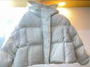 三彩冬款防水短款羽絨服連帽白鴨絨面包服保暖肯豆風(fēng)女 米白色 XL 170/92A 曬單實(shí)拍圖