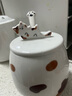 品喻（PINYU）杯子馬克杯咖啡杯陶瓷杯高顏值水杯家用帶蓋勺大容量貓咪沖泡杯白 曬單實(shí)拍圖