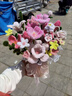 VTR抱抱桶仿真花玫瑰花扭扭棒花束手工diy材料包自制成品送女友閨蜜 粉色小百合刺繡抱抱桶材料包 曬單實(shí)拍圖